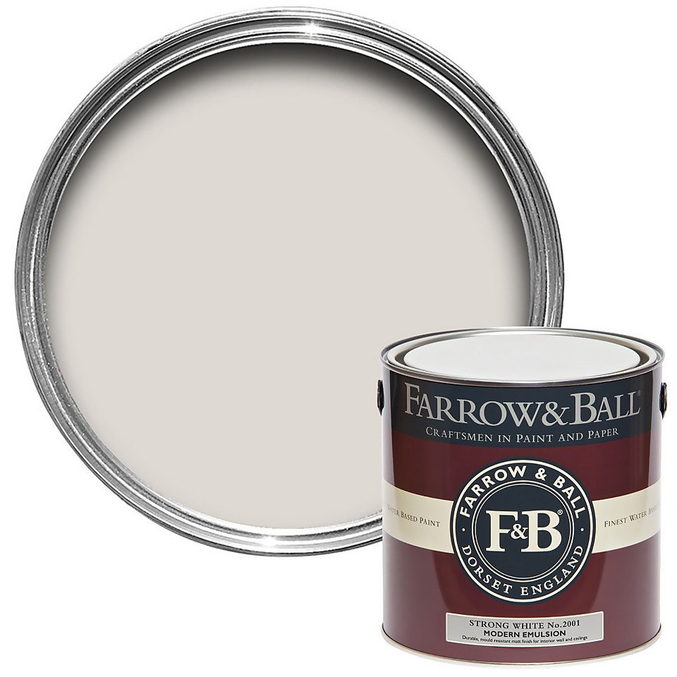 Farrow & Ball Modern Matt Emulsion Paint Strong White No.2001 - 2.5L