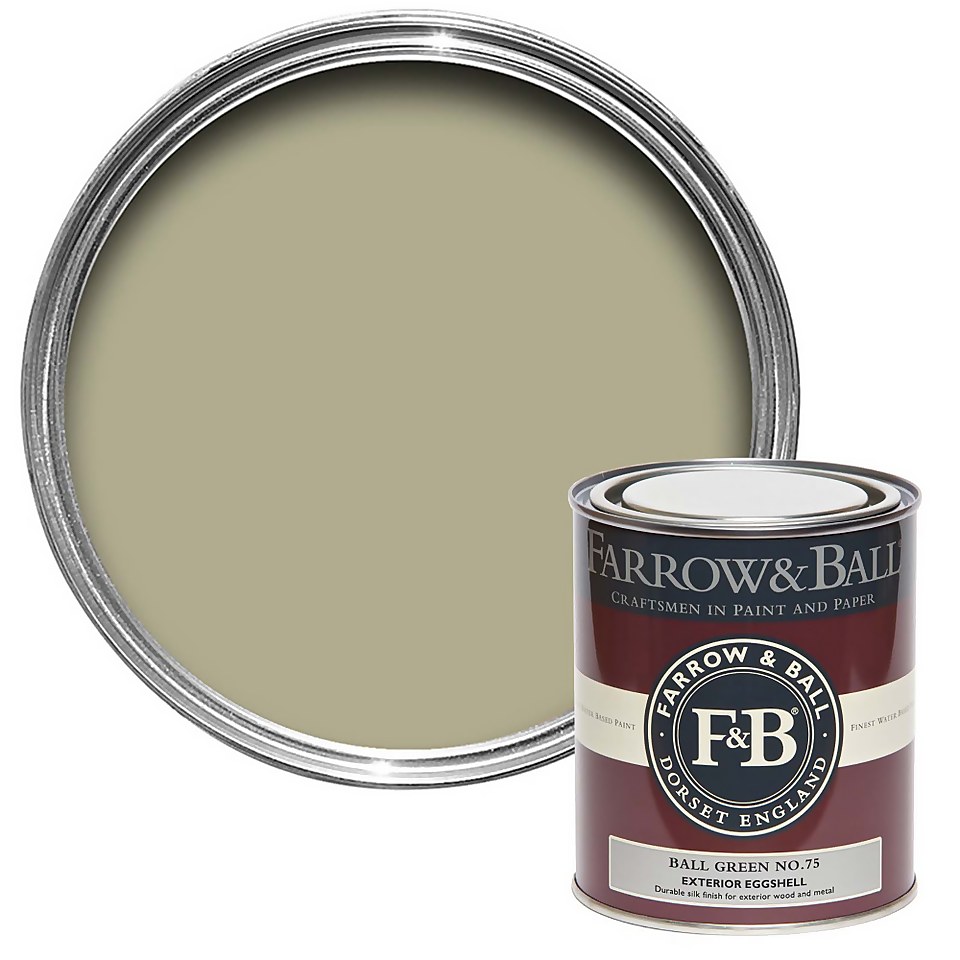 Farrow & Ball Exterior Eggshell Paint Ball Green No.75 - 750ml