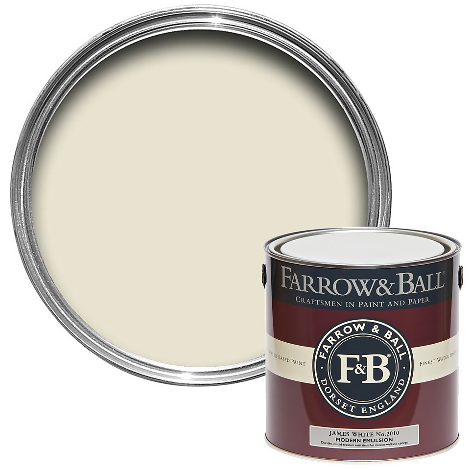 Farrow & Ball Modern Matt Emulsion Paint James White - 2.5L