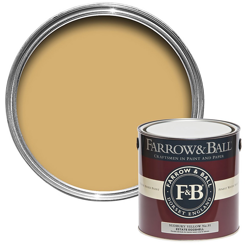 Farrow & Ball Estate Eggshell Paint Sudbury Yellow No.51 - 2.5L