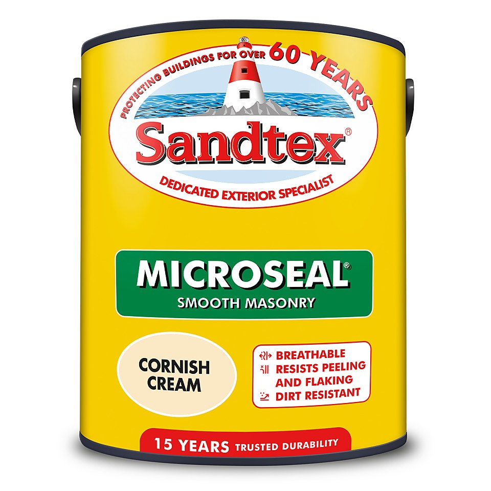 Sandtex Ultra Smooth Masonry Paint Cornish Cream - 5L