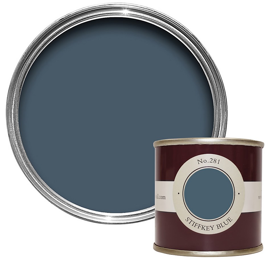 Farrow & Ball Estate Matt Emulsion Paint Stiffkey Blue No.281 - Tester 100ml