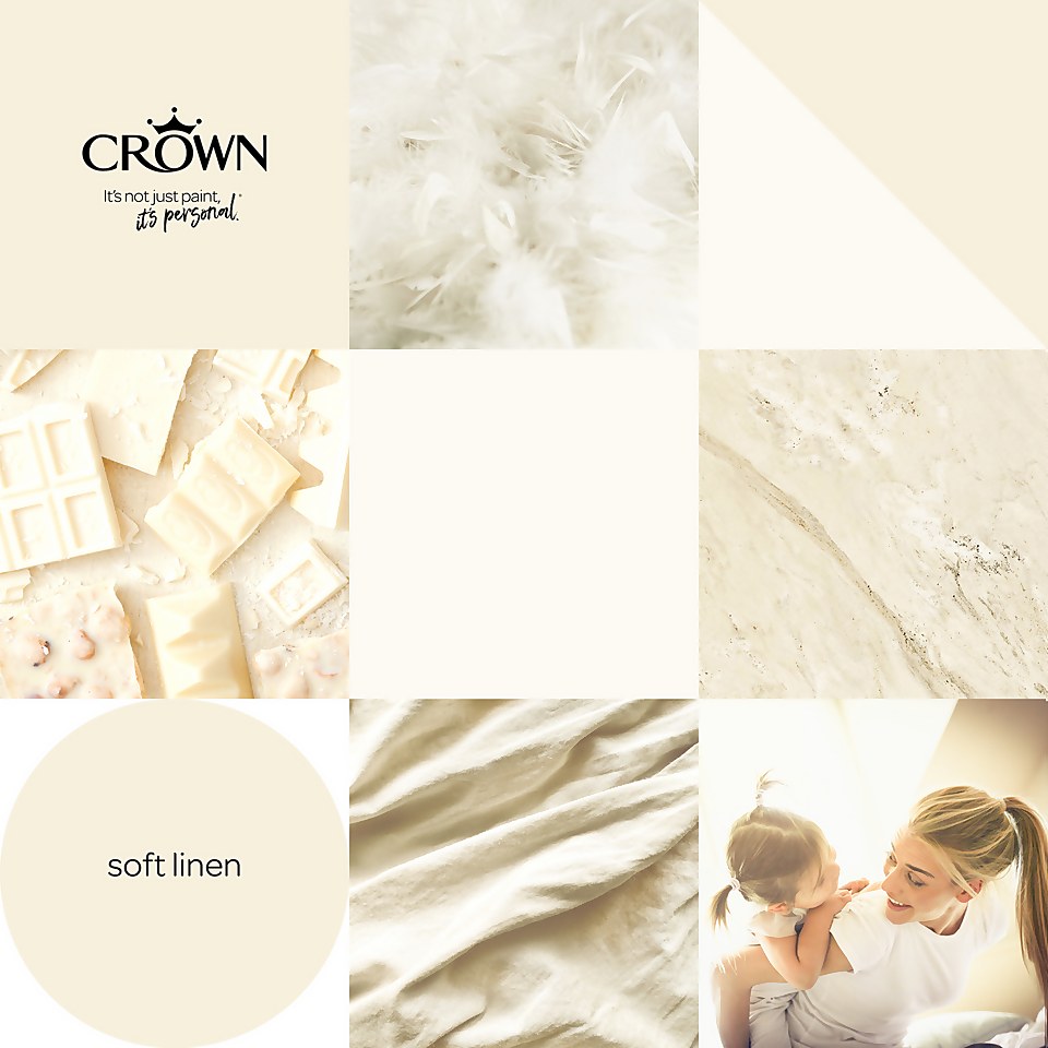 Crown Walls & Ceilings Matt Emulsion Paint Soft Linen - 2.5L