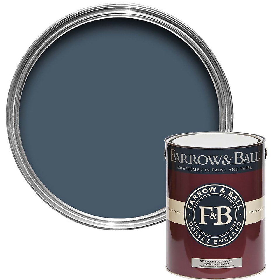 Farrow & Ball Exterior Masonry Paint Stiffkey Blue No.281 - 5L