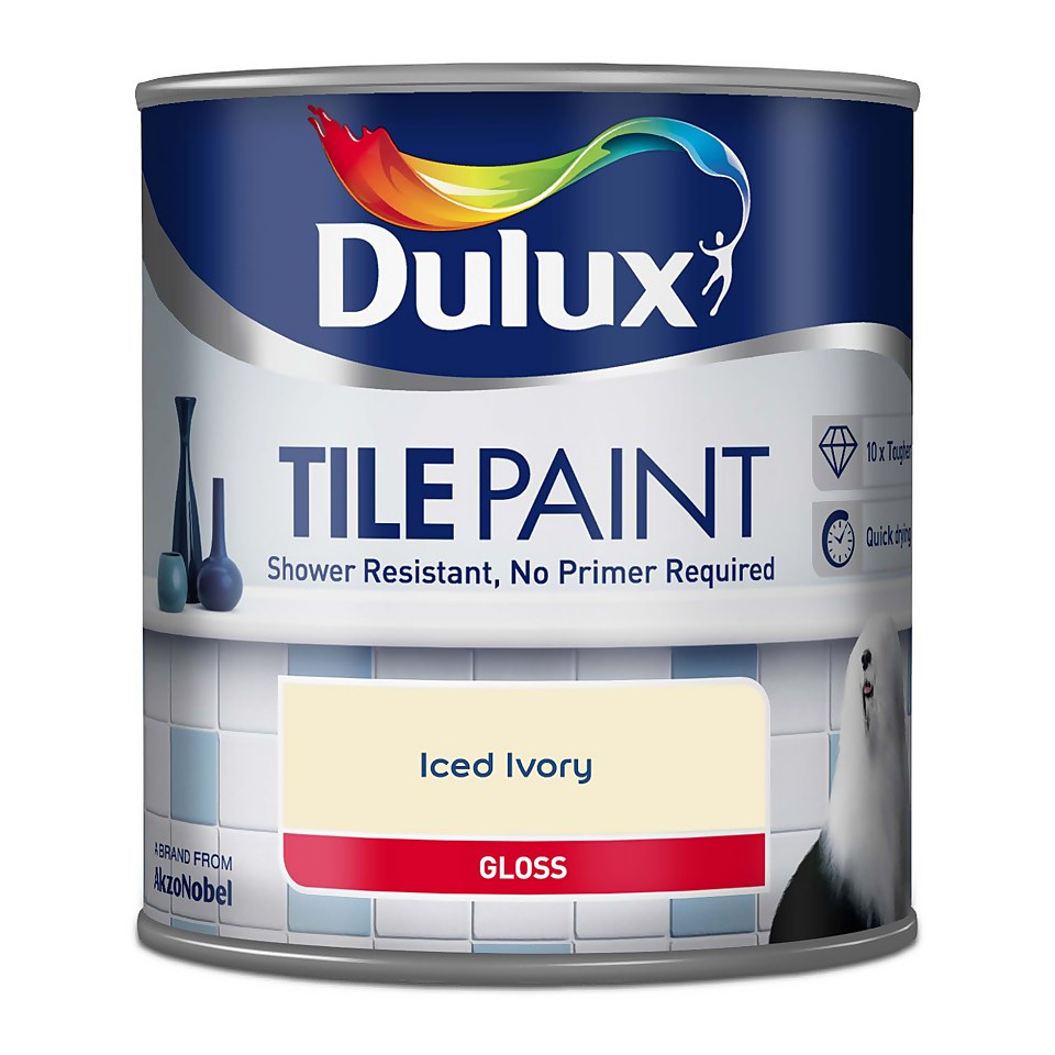 Dulux Tile Paint Gloss Iced Ivory - 600ml