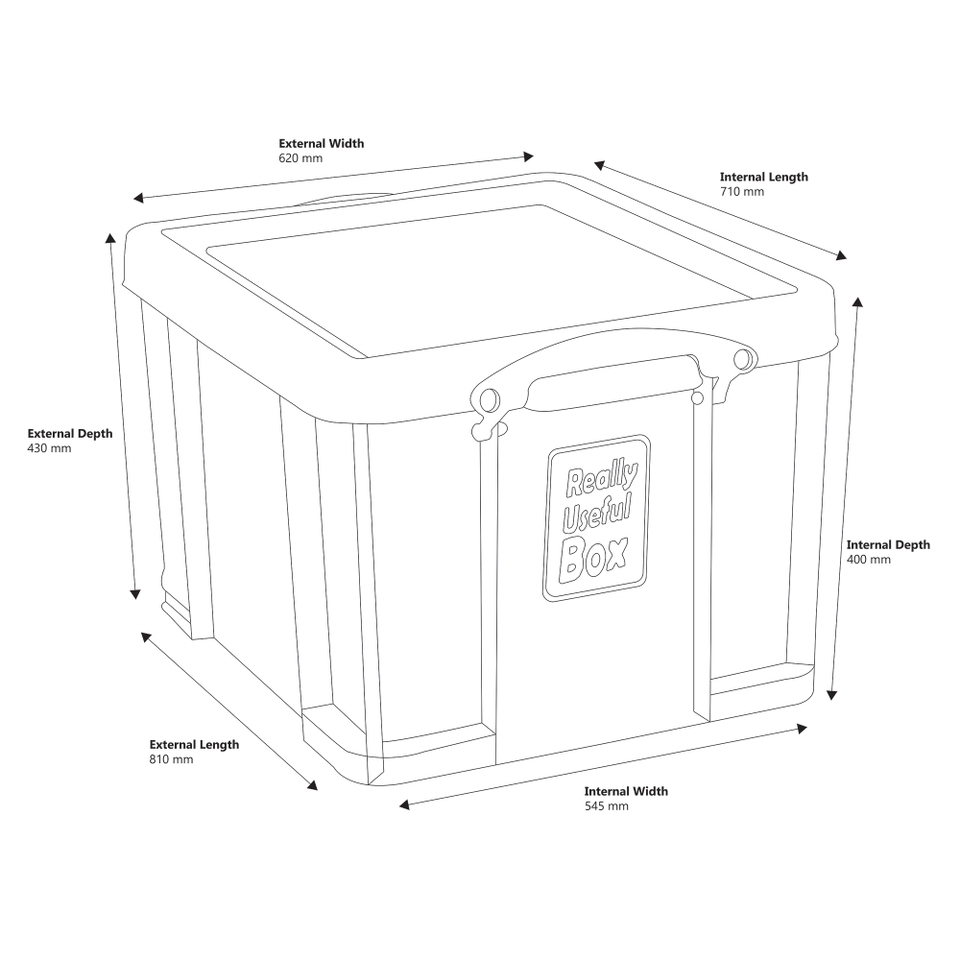 Really Useful Storage Box - Clear - 145L