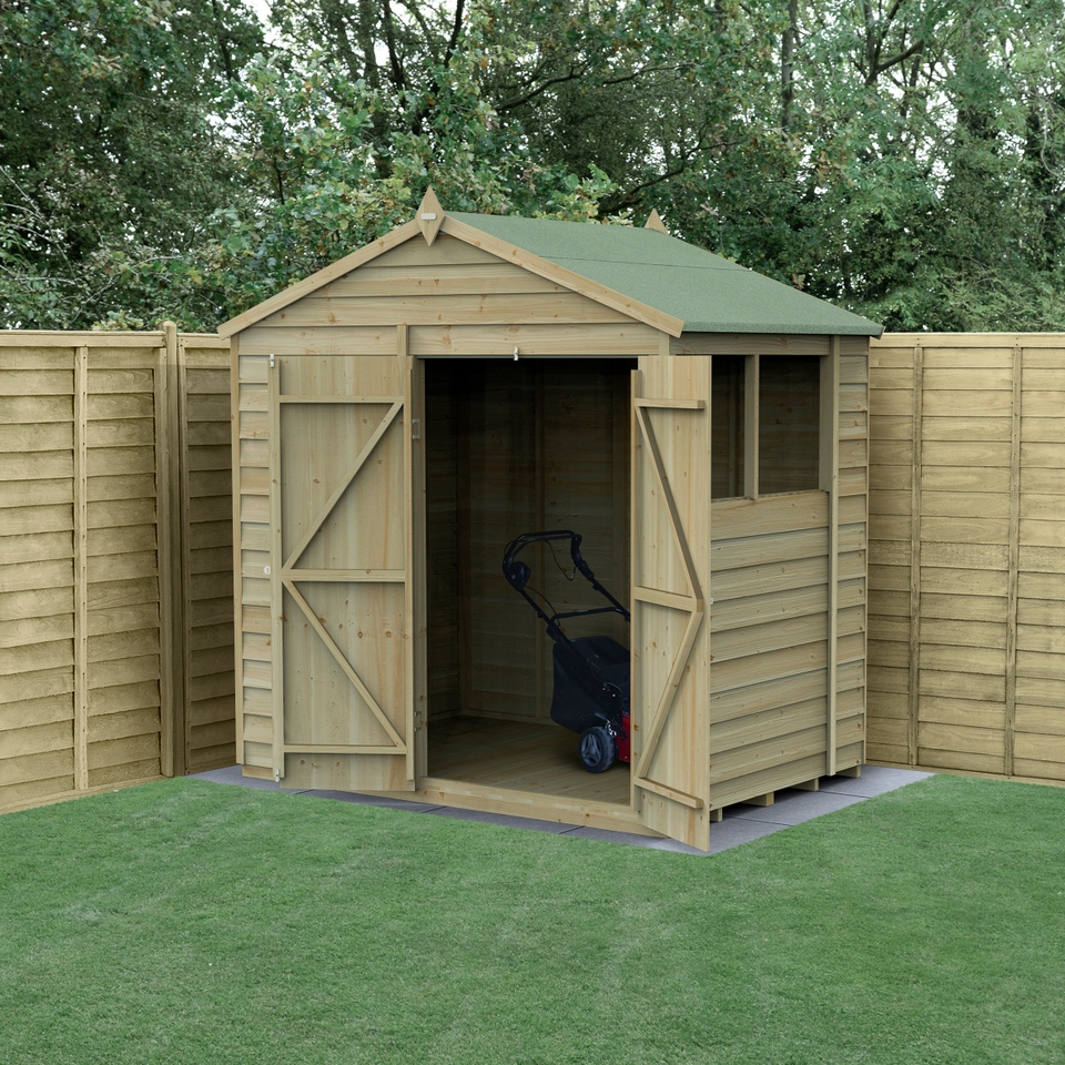 Forest Garden 4LIFE Apex Shed 7 x 5ft - Double Door 2 Window (Home Delivery)