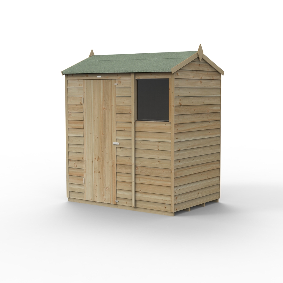 Forest Garden 4LIFE Reverse Apex Shed 6 x 4ft - Single Door 1 Window (Home Delivery)