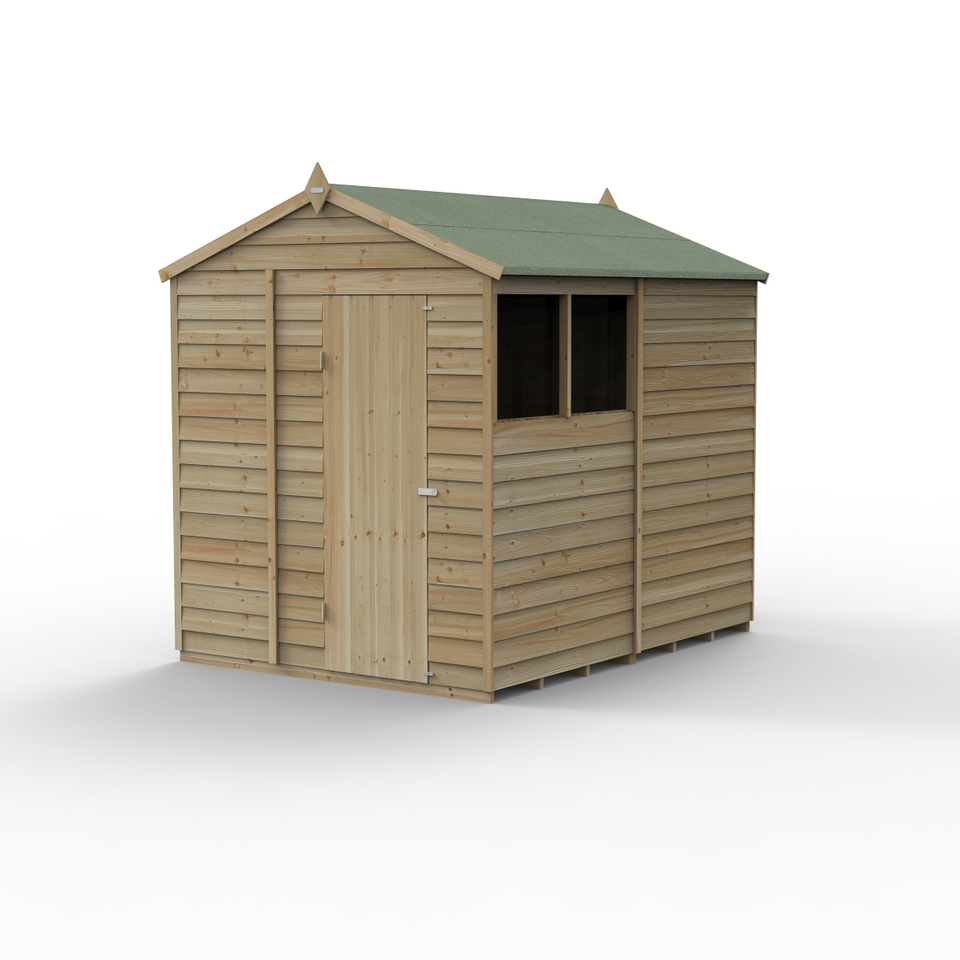 Forest Garden 4LIFE Apex Shed 6 x 8ft - Single Door 2 Window (Home Delivery)