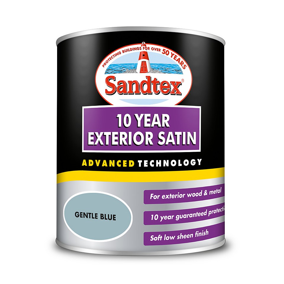 Sandtex 10 Year Satin Paint Gentle Blue - 750ml