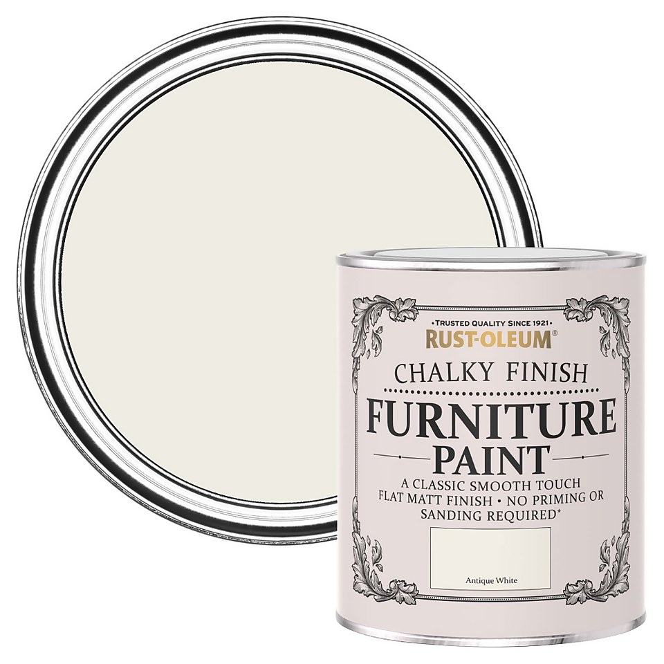 Rust-Oleum Chalky Finish Furniture Paint Antique White - 750ml