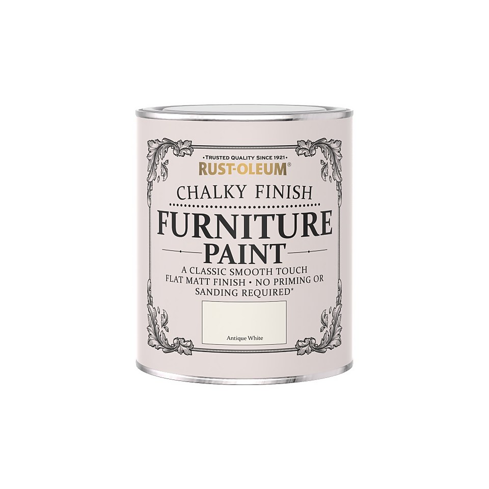 Rust-Oleum Chalky Finish Furniture Paint Antique White - 750ml