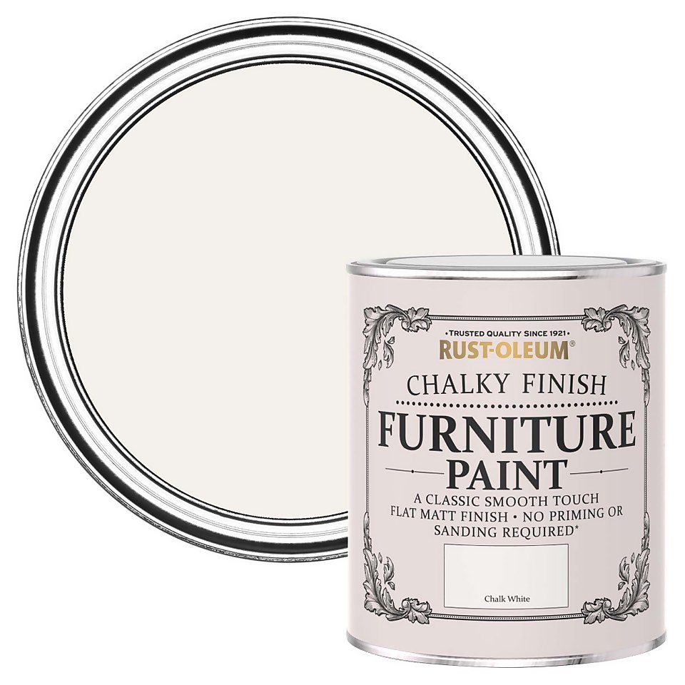 Rust-Oleum Chalky Finish Furniture Paint Chalk White - 750ml
