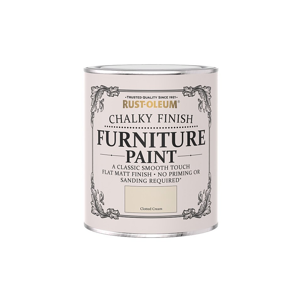 Rust-Oleum Chalky Finish Furniture Paint Clotted Cream - 750ml
