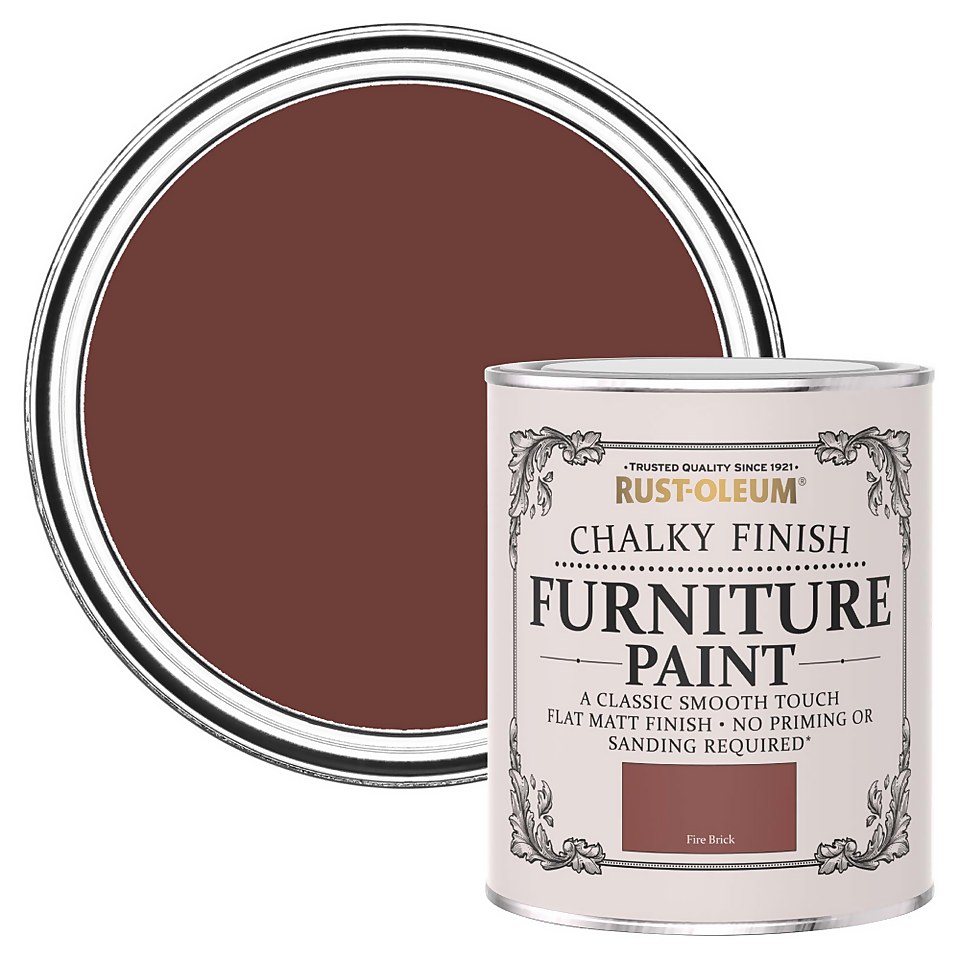 Rust-Oleum Chalky Furniture Paint - Fire Brick - 750ml