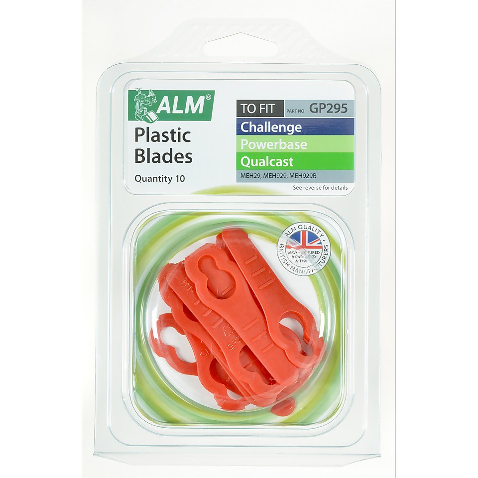 ALM Plastic Lawnmower Blades for Sovereign Hover Plastic