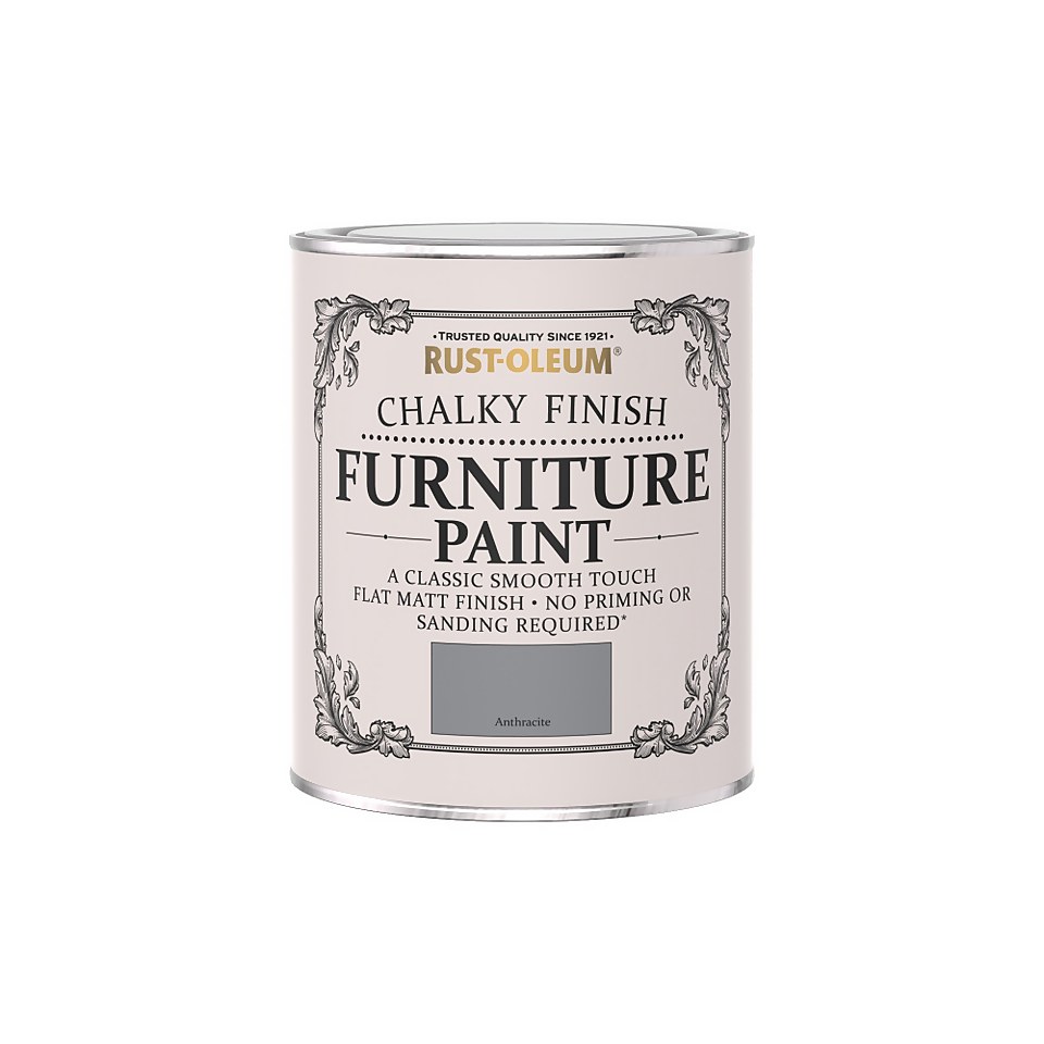 Rust-Oleum Chalky Finish Furniture Paint Anthracite - 750ml