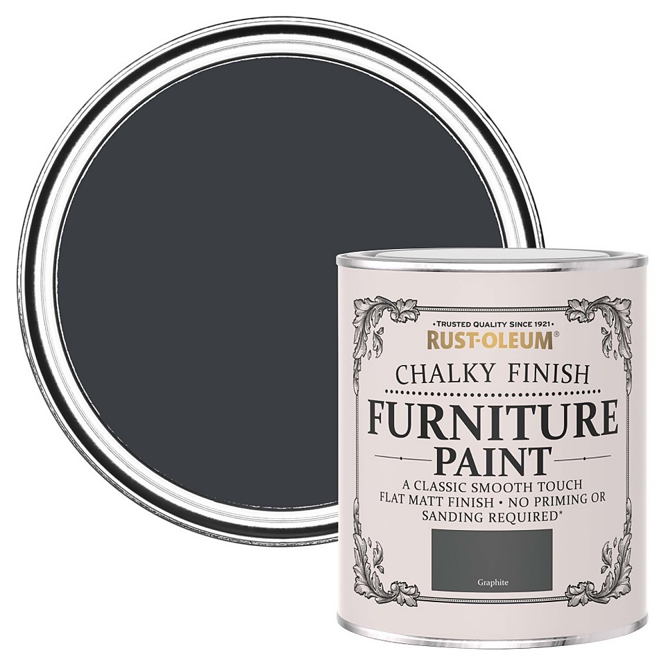 Rust-Oleum Chalky Finish Furniture Paint Graphite - 750ml