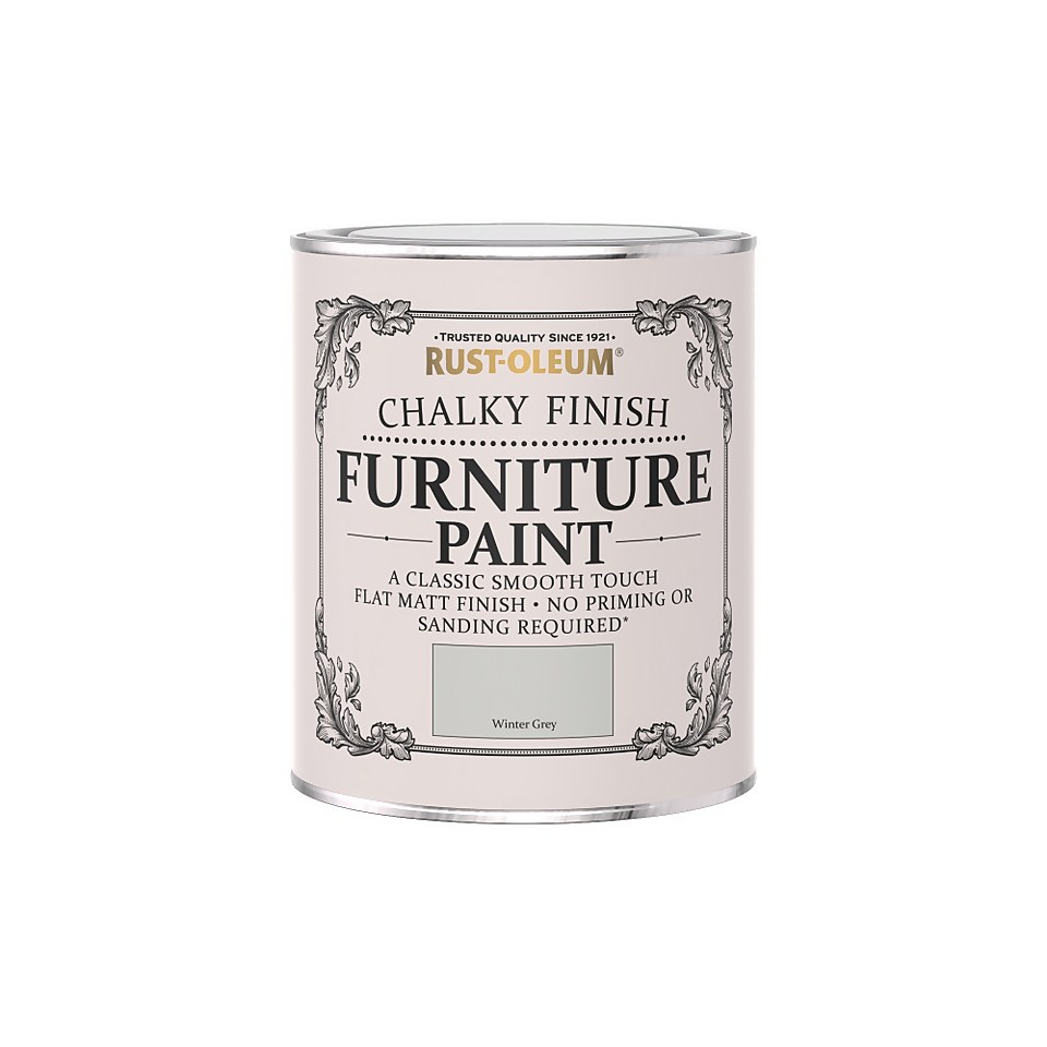 Rust-Oleum Chalky Finish Furniture Paint Winter Grey - 750ml