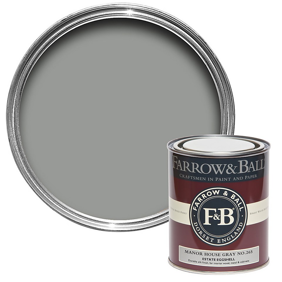 Farrow & Ball Estate Eggshell Paint Manor House Gray No.265 - 750ml