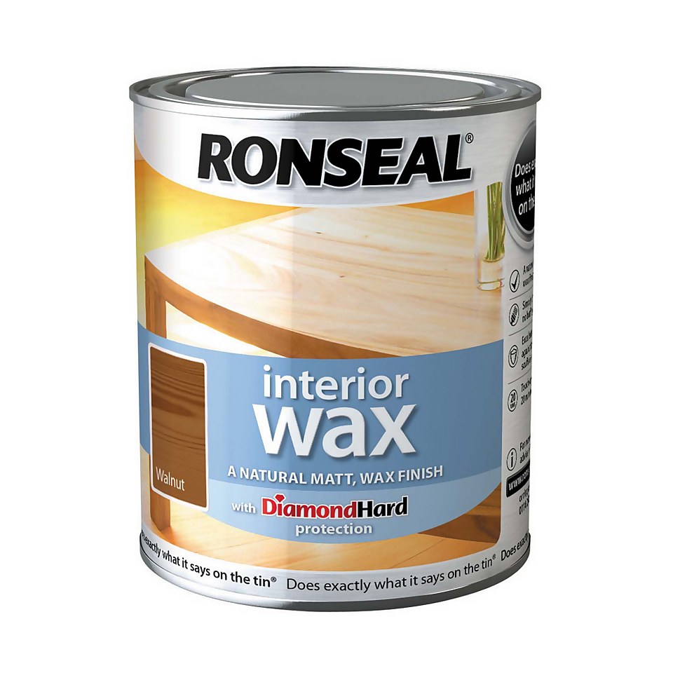 Ronseal Interior Wood Wax Walnut - 750ml