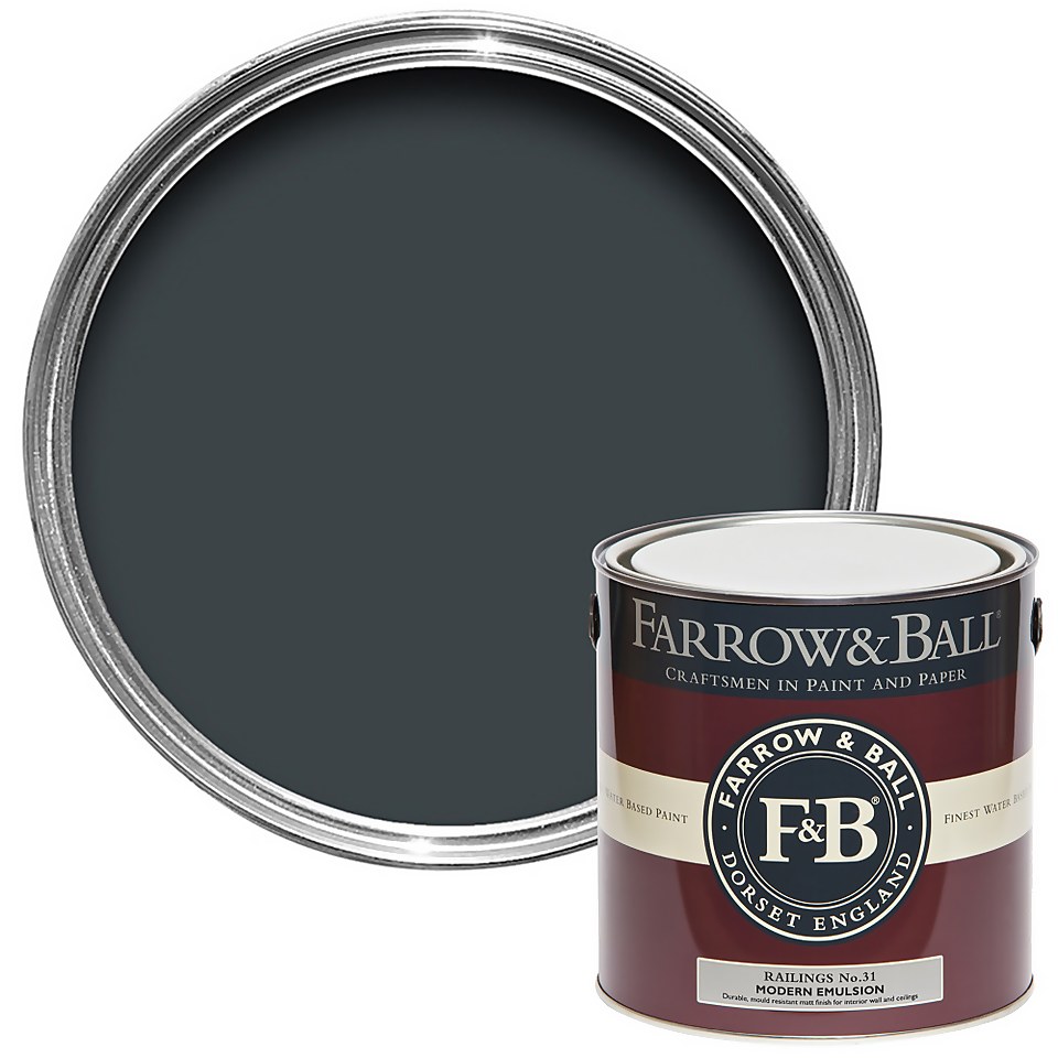 Farrow & Ball Modern Matt Emulsion Paint Railings No.31 - 2.5L