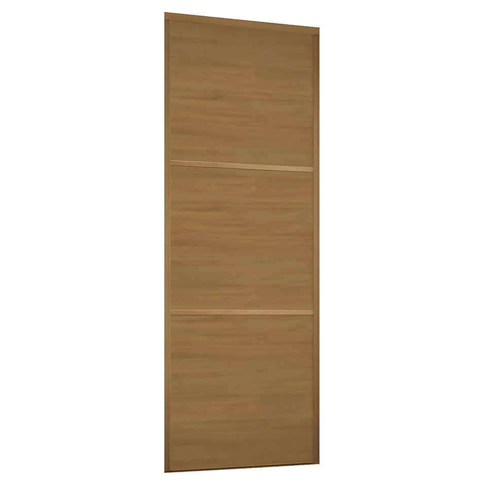 Linear Sliding Wardrobe Door 3 Panel Oak with Oak Frame (W)762mm
