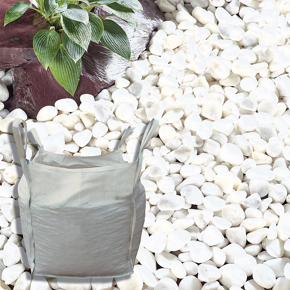 Stylish Stone Premium Arctic White Pebbles, Bulk Bag - 750kg