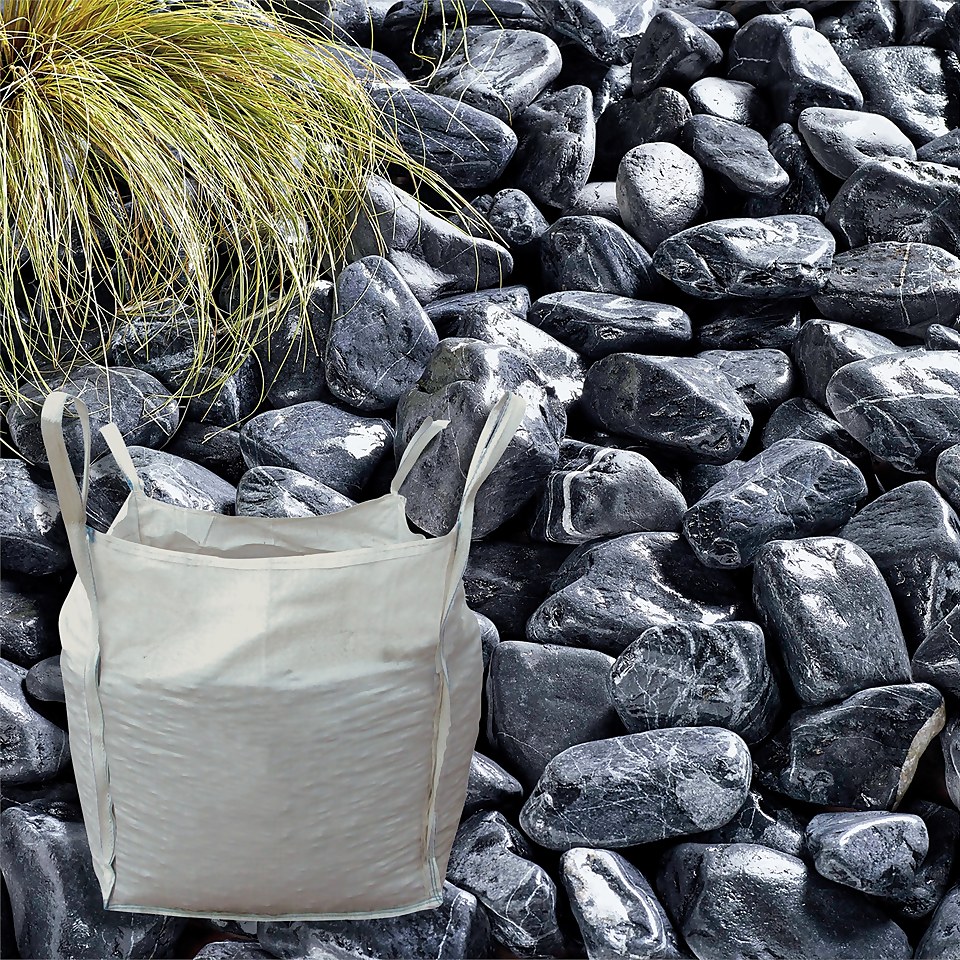 Stylish Stone Black Sea Cobbles - Bulk Bag 750 kg