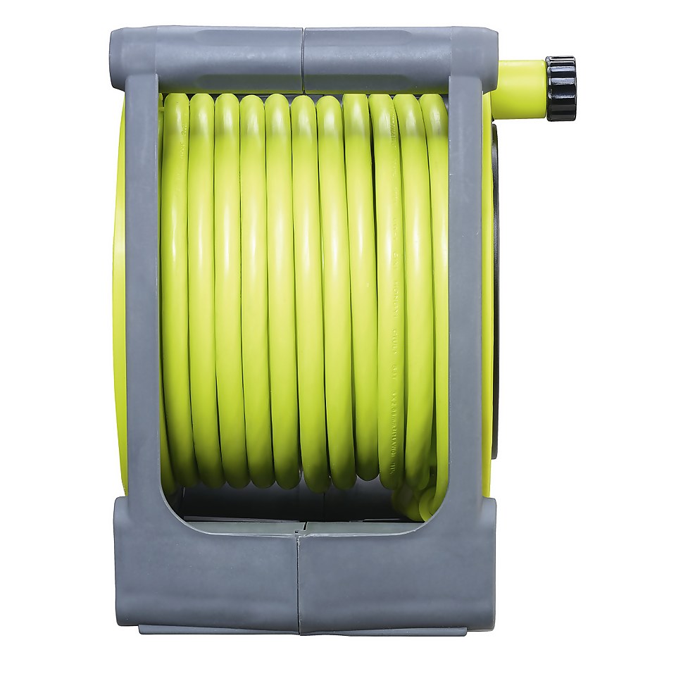 Masterplug Pro XT 4 Socket Cable Reel 15m Green/Grey