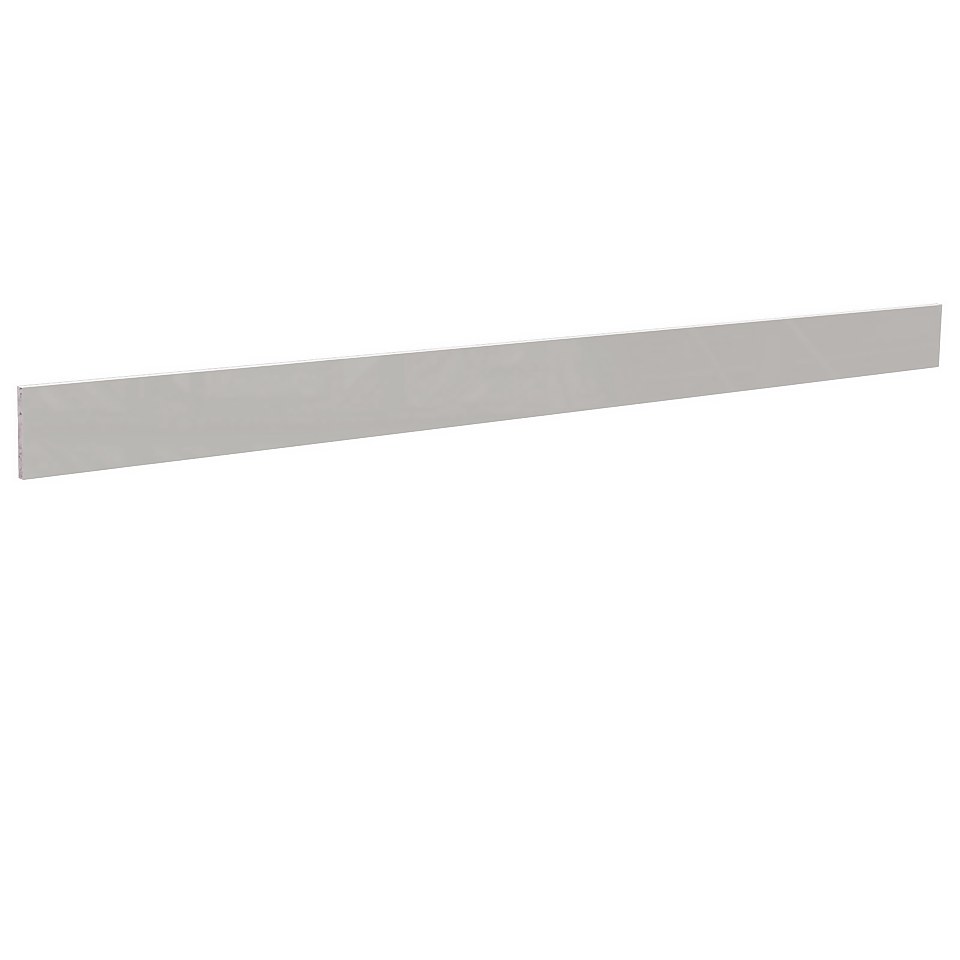High Gloss/Modern Slab/Handleless Kitchen Continuous Plinth (L)2400mm - Gloss Grey