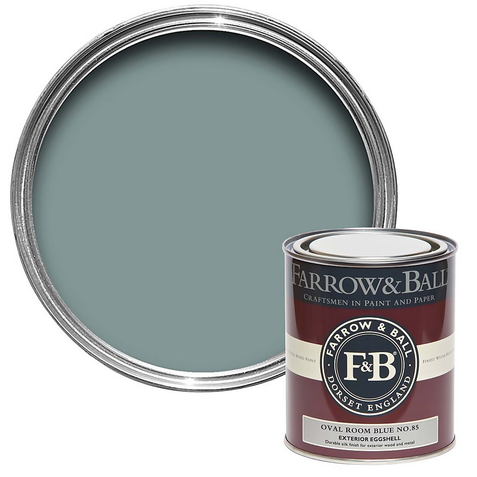 Farrow & Ball Exterior Eggshell Paint Oval Room Blue No.85 - 750ml