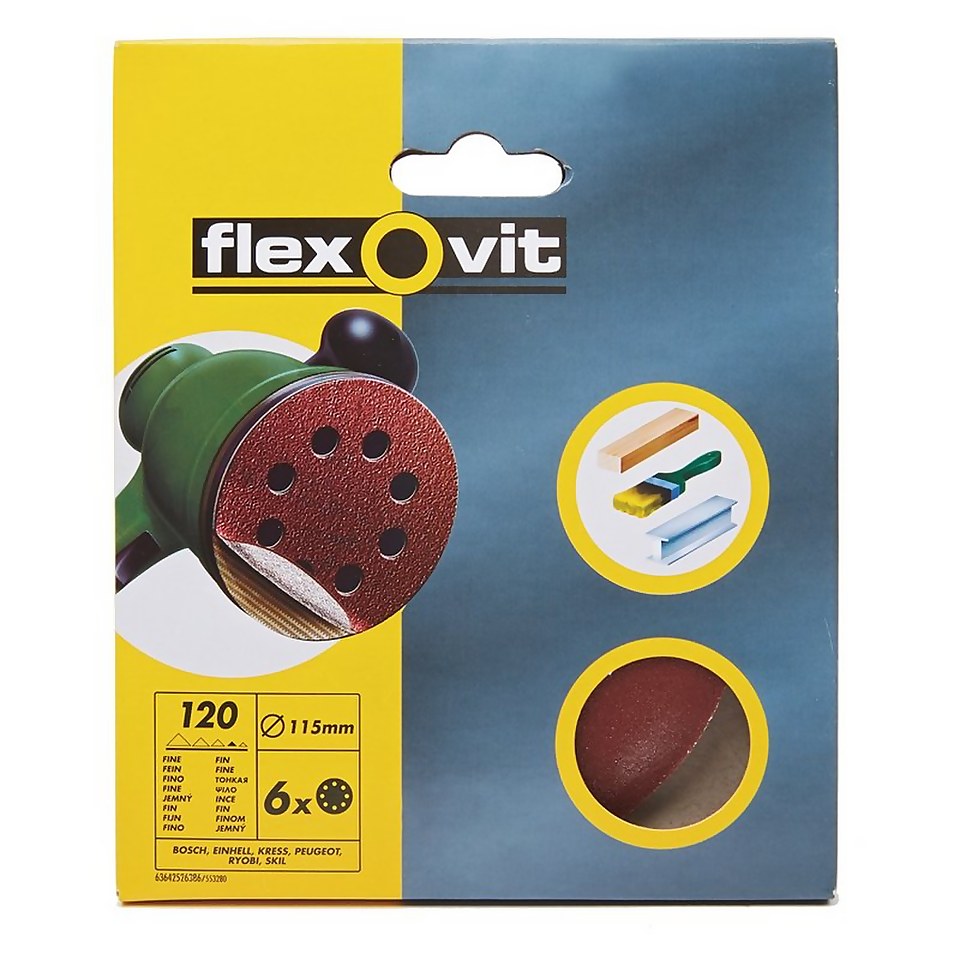 Flexovit PTA 115mm Eccentric Discs - 120 Grit