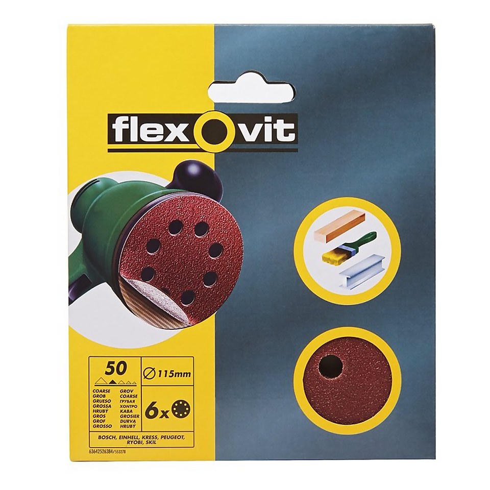Flexovit PTA 115mm Eccentric Discs - 50 Grit