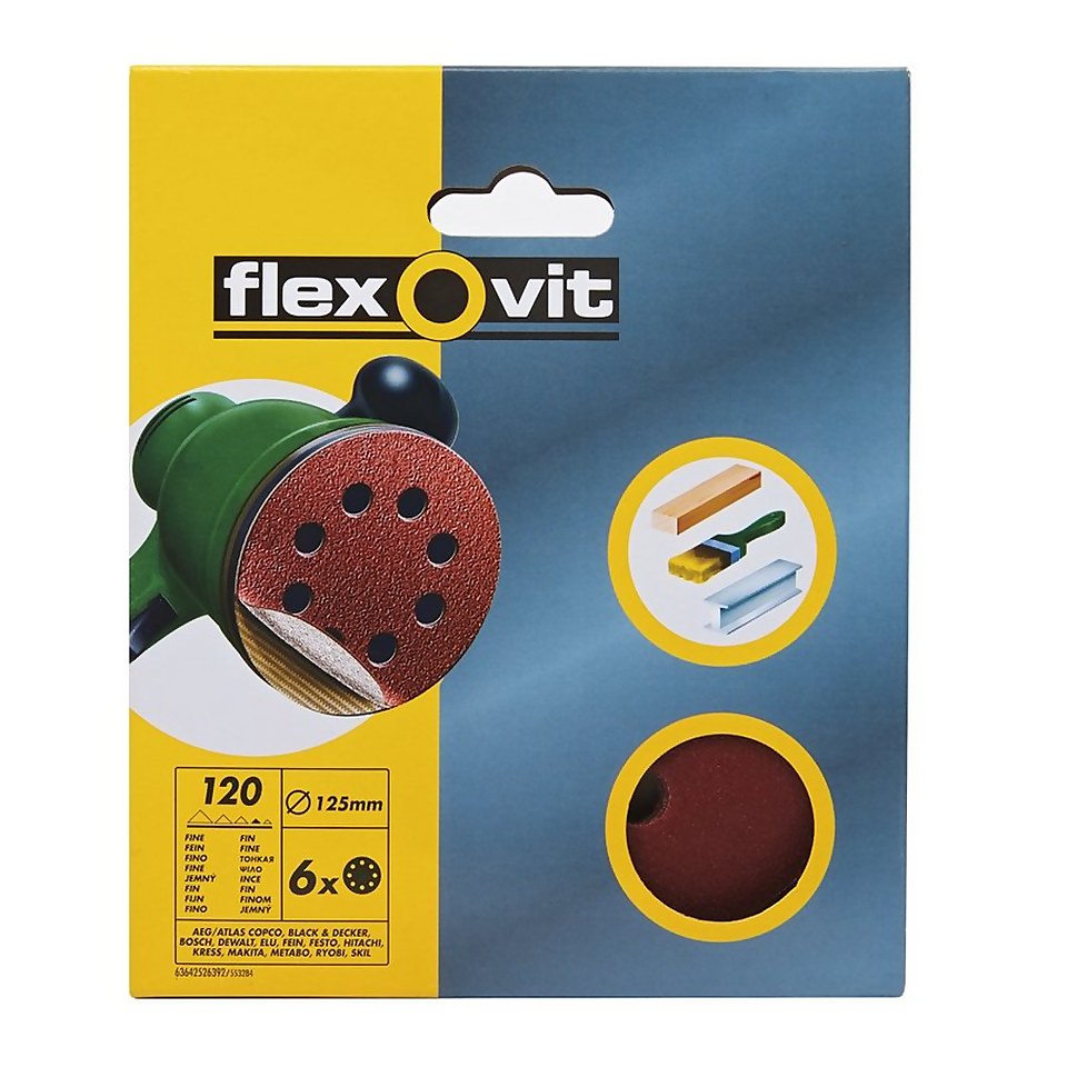 Flexovit PTA 125mm Eccentric Discs - 120 Grit