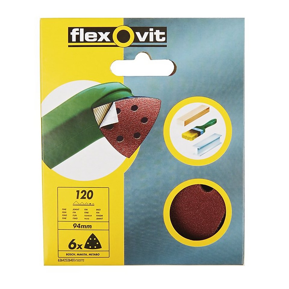 Flexovit PTA Sanding Sheet Corner Triangle - 94mm - 120 Grit