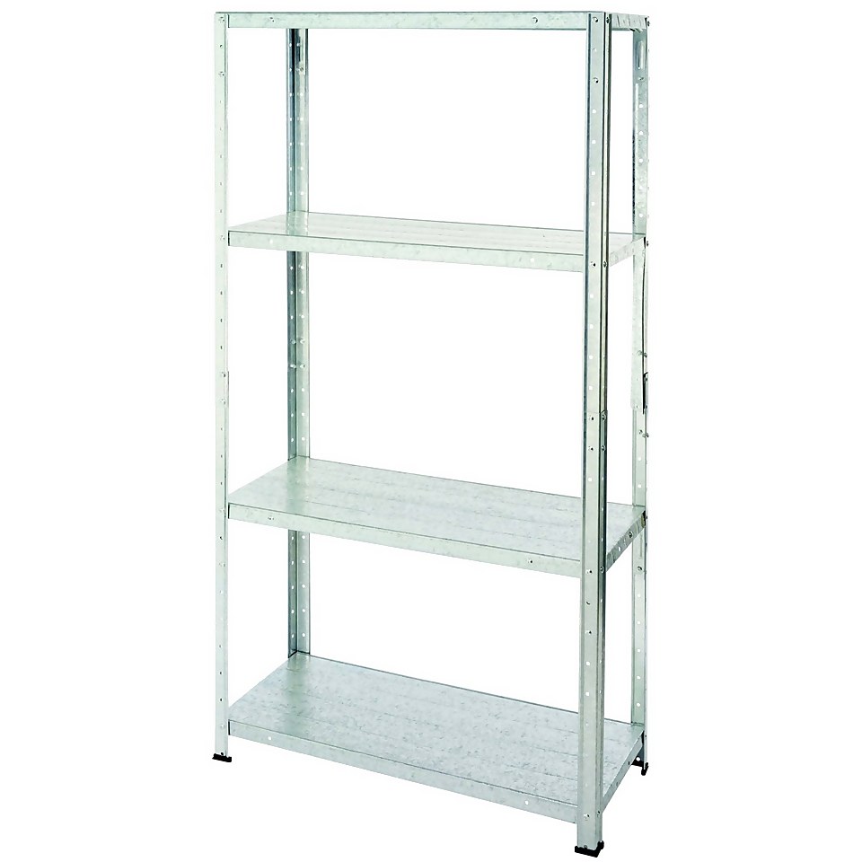 Handy 4 Galvanised Shelf Storage Unit 50kg 1370 x 710 x 305mm Homebase
