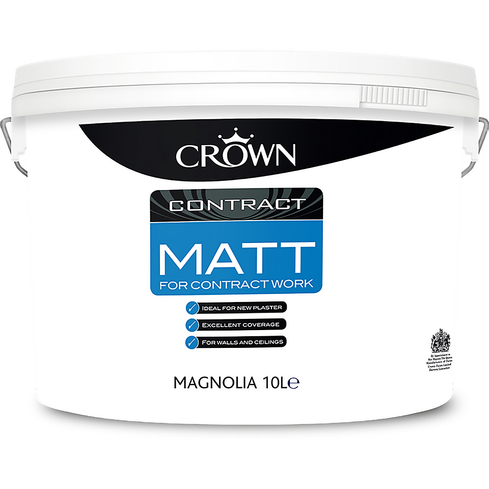 Crown Contract Matt Paint Magnolia - 10L