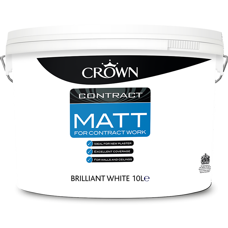 Crown Contract Matt Paint Pure Brilliant White - 10L