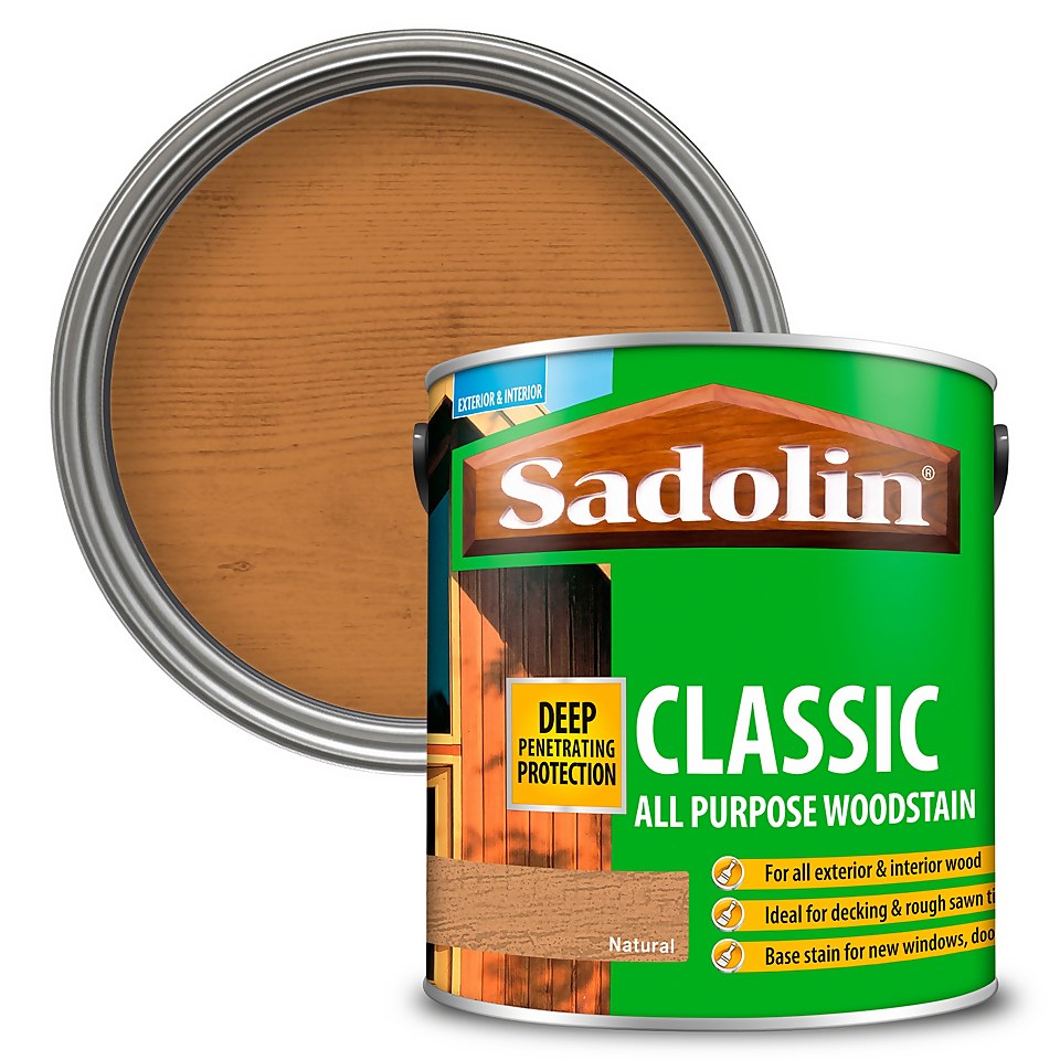 Sadolin Classic All Purpose Woodstain Natural - 2.5L