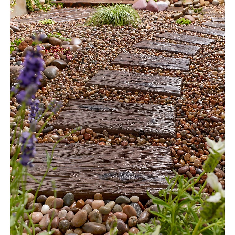 Stylish Stone Logstone Sleeper Paving, 450 x 225mm Full Pack of 46 Slabs Homebase