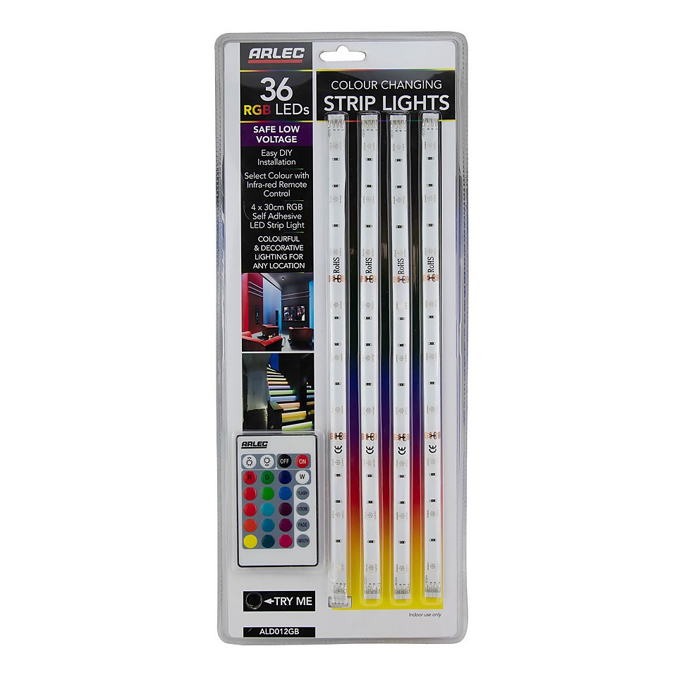 Colour Changing LED Flex Strip Light 4 pack