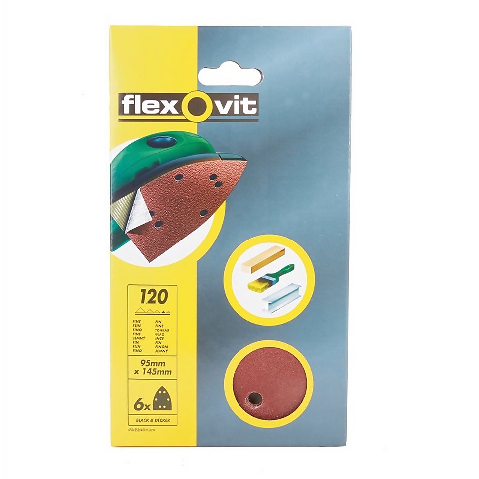 Flexovit PTA Corner Sanding Sheet - 95 x 145mm - 120 Grit