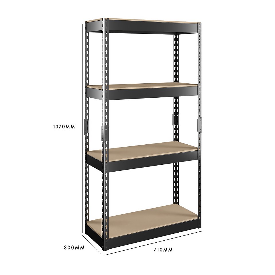 Handy 4 MDF Shelf Storage Unit 50kg - 710 x 1370 x 300mm