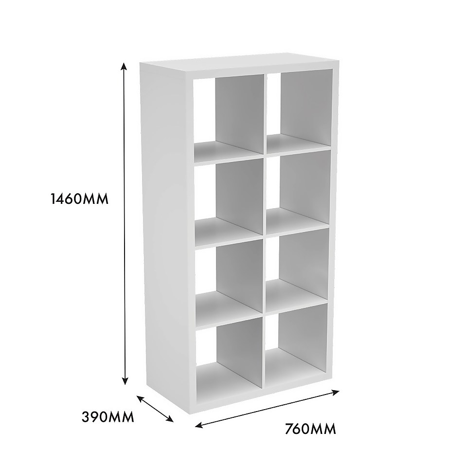 Clever Cube 2x4 Storage Unit - White
