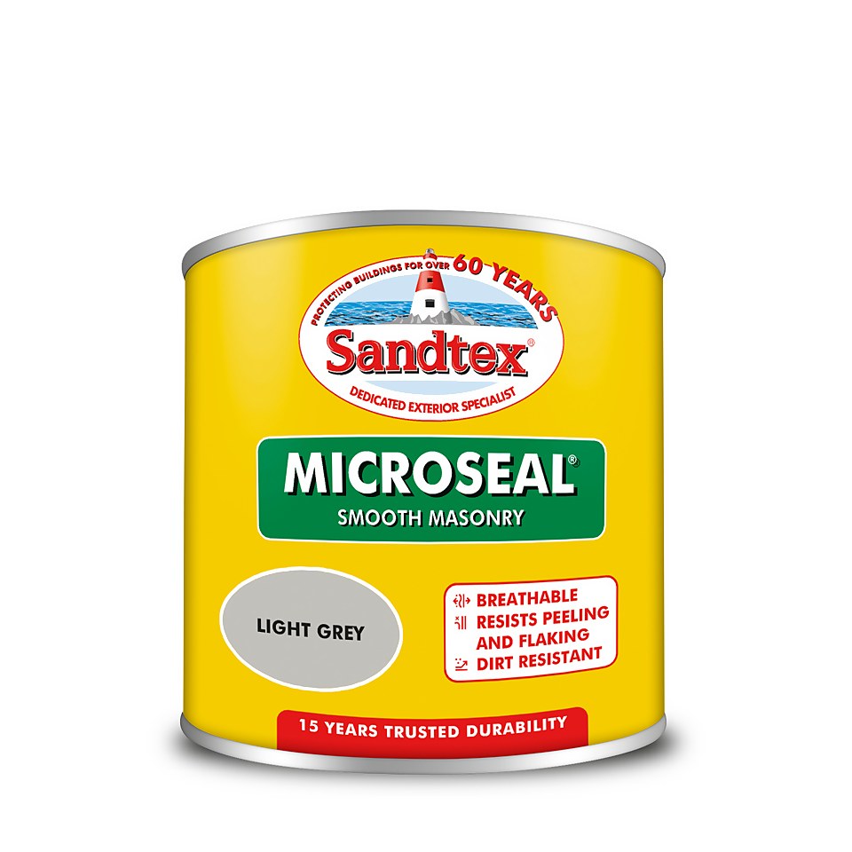 Sandtex Microseal Smooth Masonry Paint Light Grey - 150ml