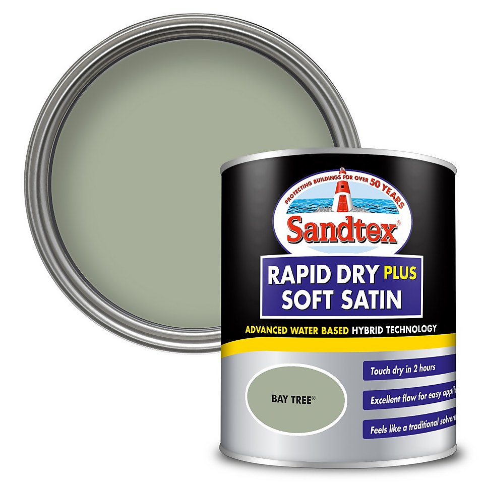 Sandtex Rapid Dry Satin Paint Bay Tree - 750ml