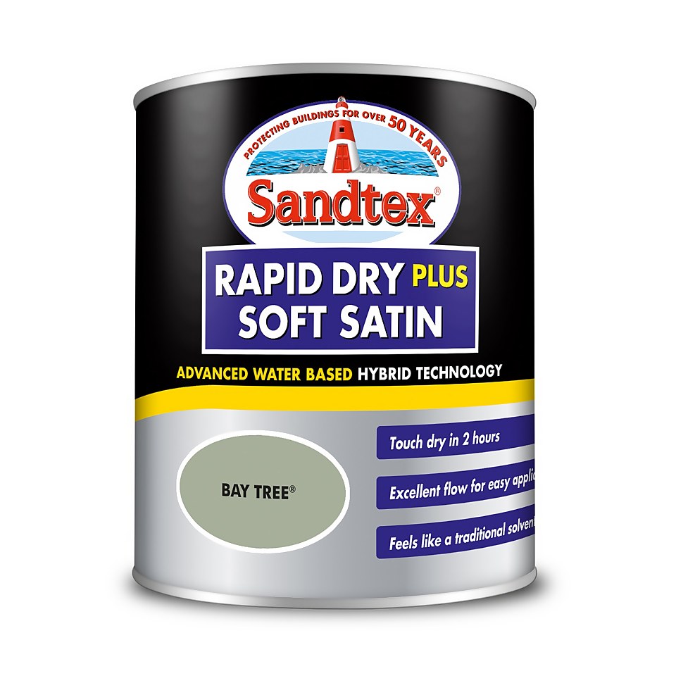 Sandtex Rapid Dry Satin Paint Bay Tree - 750ml