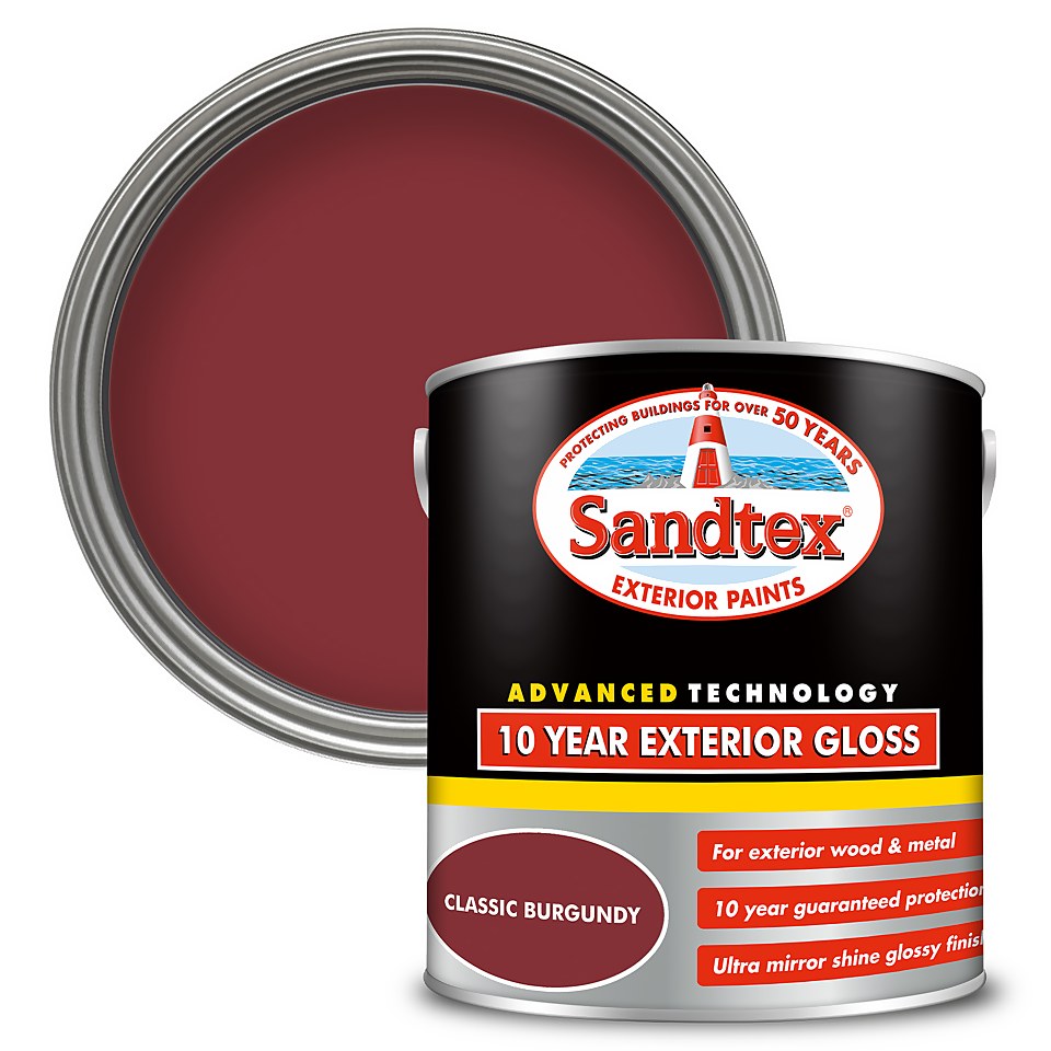 Sandtex 10 Year Gloss Paint Classic Burgundy - 2.5L