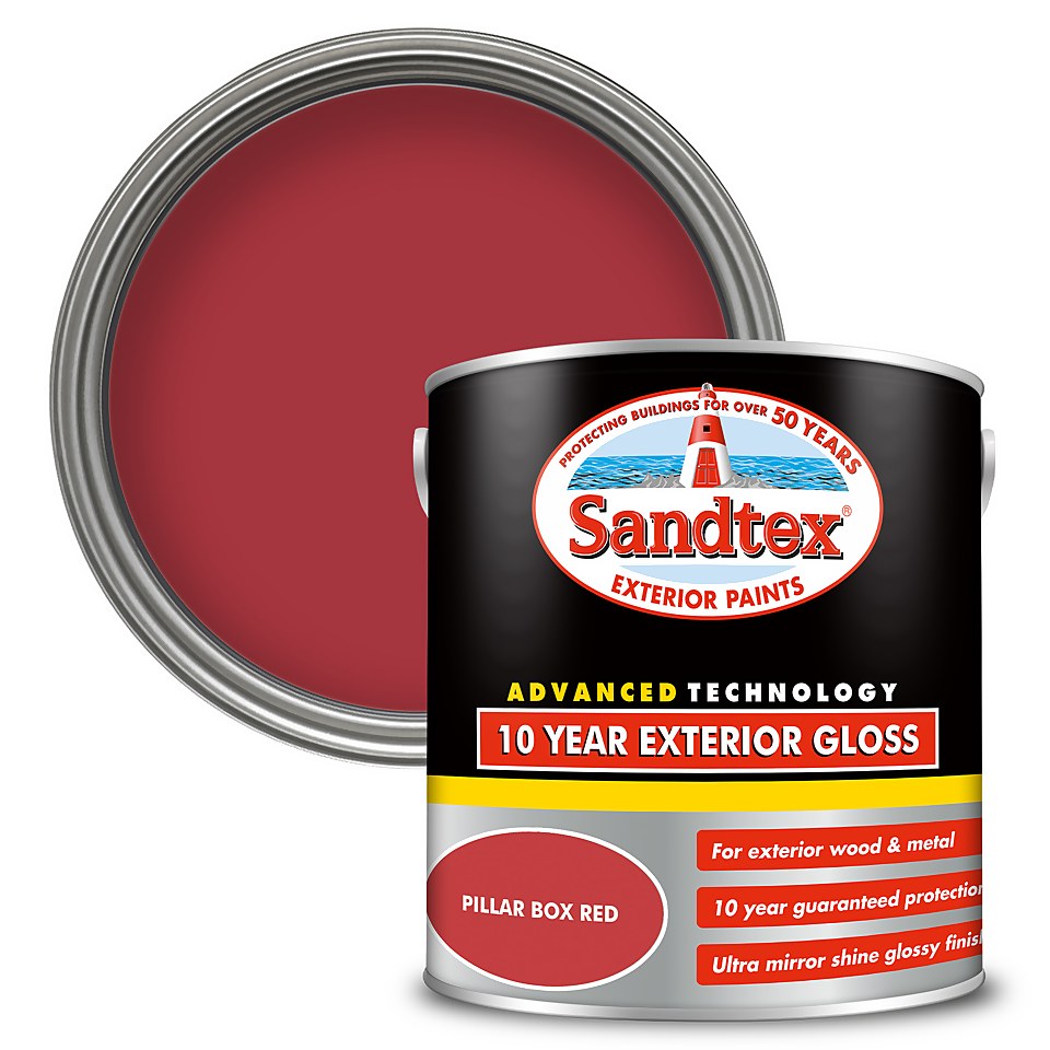 Sandtex Exterior 10 Year Gloss Paint Pillar Box Red 2.5L Homebase